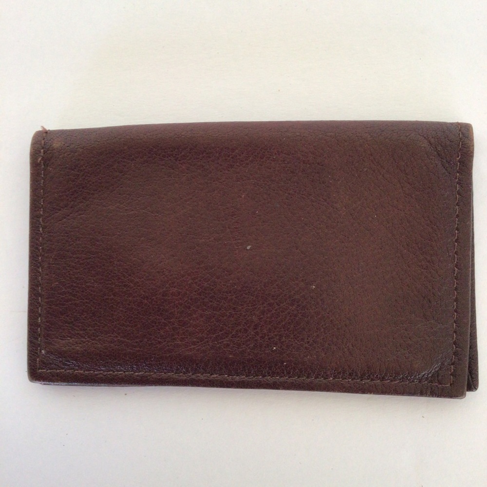 ROLPHS VINTAGE COWHIDE LEATHER BROWN CARD HOLDER